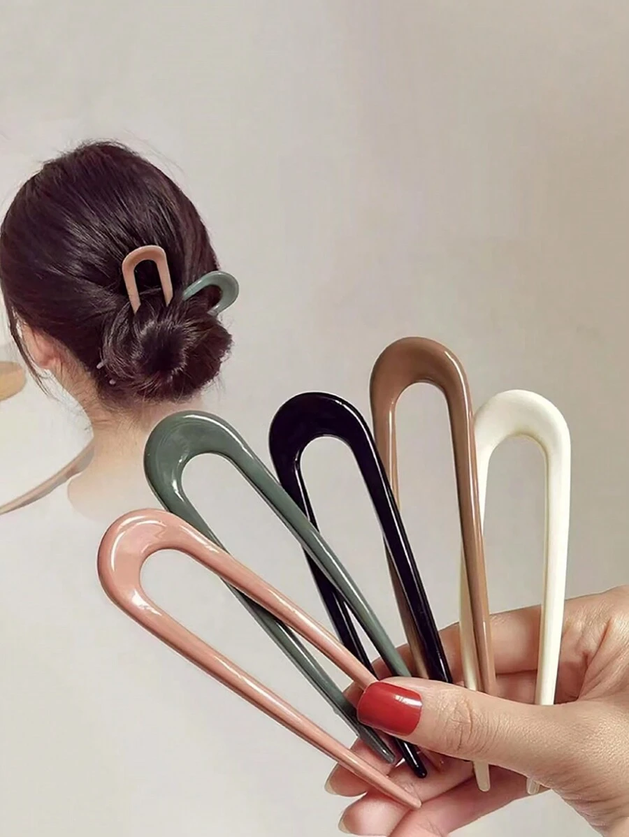 5 Piezas Clips De Cabello En Estilo Europeo Y Americano Para Peinados Simples Y Elegantes De Mujeres, Apariencia Elegante, Firme Y Duradero,herramientas para el cabello accesorios para el cabello accesorios para el pelo - Multicolor - Ver 1