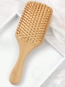 1 Pc /2pcs Large Air Cushion Bamboo Comb,Bamboo Paddle Hair Brush With Handle, Natural Bamboo Comb Paddle Detangling Hairbrush, Suit For Women Men And Kids ,Portable Detangling Haircomb For Massaging Scalp,Thin/Curly/Dry Hair (Yellow),Back To School,Travel Holiday Essentials,Hair Accessories For Women