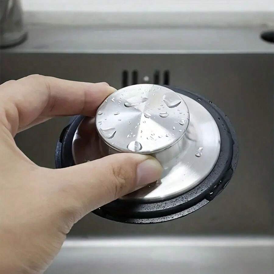 1個不銹鋼水槽排水孔蓋,水槽排水塞,垃圾處理器塞子,水槽排水孔塞子蓋,多功能防水塞,適用於家用浴室、家庭必需品、浴室配件