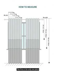 1pc Blackout Curtain For Living Room, Bedroom, Dining Room