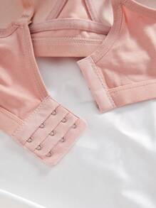 2PCS Lady's Comfortable Wireless Soft Cup Solid Bra, Lingerie