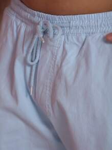 Men Denim Shorts - 淺藍色 - 查看 6