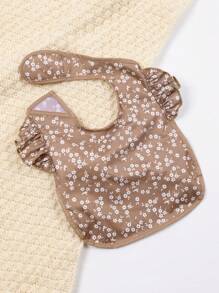 1件装防水婴儿围兜，带小碎花图案