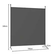 180 X 185 Cm 1/4-Panel Room Divider Folding Wall Privacy Fiber Screen Protector Freestanding - Grey - View 2