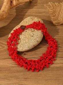 1pc Bohemian Classic Style Multilayered & Minimalist Handmade Crystal Beaded Hook & Eye Closure Women's Necklace