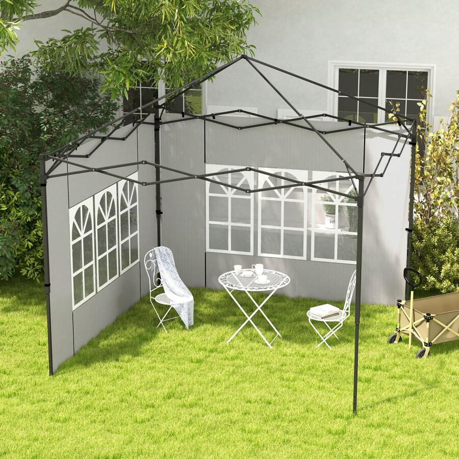 Outsunny 3 Meters Gazebo Side Panels Canopy Marquee Replacement Exchangeable Side Panel Walls - 白色 - 查看 1