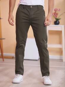 Men Jeans - 駝色 - 查看 3