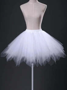 Une jupe tutu moelleuse pour femme, ourlet asymétrique, style princesse A-line, jupe en maille multicouche, sans cerceaux, jupe avec jupon, convient pour les festivals, les scènes, les banquets, les représentations, la tenue de cosplay, la jupe pour la fête des enfants, disponible en blanc, noir, rouge, rose, orange, bleu lac, vert fluorescent, Halloween
