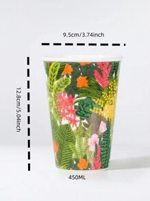 Rora陶瓷手工製作復古花卉浮雕風格馬克杯家用冰水杯, 茶杯, 飲料杯咖啡杯 450毫升 - 白色 - 查看 3