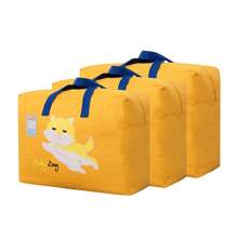 1Pc Cartoon Storage Bag, Large Capacity Clothing Storage Bag, Portable Container Bedroom Wardrobe, For Blankets And Bedding, Children's Quilt Organizer - Blue - View 10