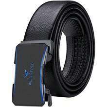 Thắt lưng da nam WilliamPOLO có khóa tự động bằng hợp kim kẽm, cảm giác tối giản cao cấp, phong cách công sở thường ngày đa năng, chiều dài có thể điều chỉnh - màu súng - Xem 5