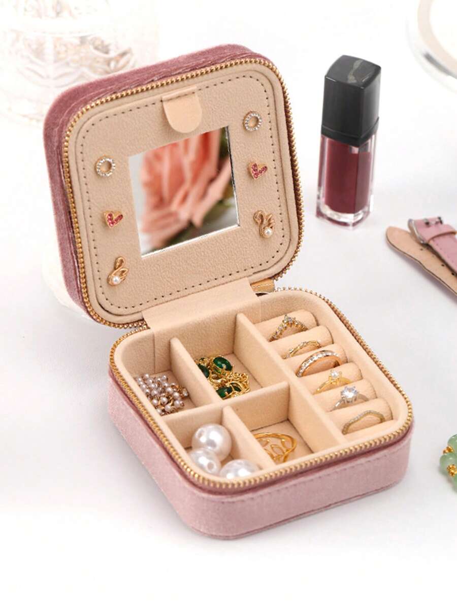 Samt Schmuckbox Doppellagig - Elegante Aufbewahrung Für Ringe & Ohrringe