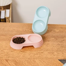 1個多色現代簡約寵物雙碗,配有馬卡龍糖果色,適用於中小型寵物 - 彩色 - 查看 4