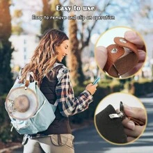 1入組皮革帽子夾，戶外旅行必備的沙灘毛巾夾，適用於夏季的遮陽帽固定，多功能背包/行李箱/手提包帶夾營地工具 - 彩色 - 查看 9
