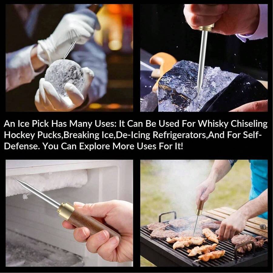 Ice Carving Knife, 3Prong Ice Pick, Ice Carving Fork, Round Ice Ball