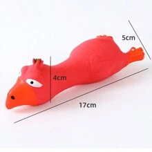 1个会发出吱吱声的小鸡宠物玩具，适合小型犬，互动弹性幼犬咀嚼玩具，清洁牙齿，宠物用品配件，乳胶狗玩具，幼犬吱吱叫玩具 - 彩色 - 查看 14