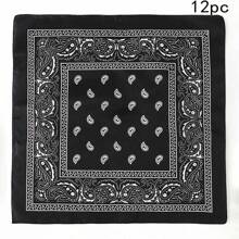 波西米亚风 1 件装男女通用嘻哈时尚说唱佩斯利图案印花围巾/披肩/头巾，硬摇滚音乐节适合男女旅行、派对和音乐会