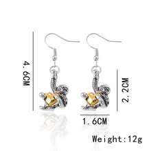 可愛的銀色樹懶形狀吊墜項鍊和時尚的金色樹懶吊墜耳環,適用於女性/女孩,可愛的動物首飾禮物 - 愛心樹獺 - 查看 5