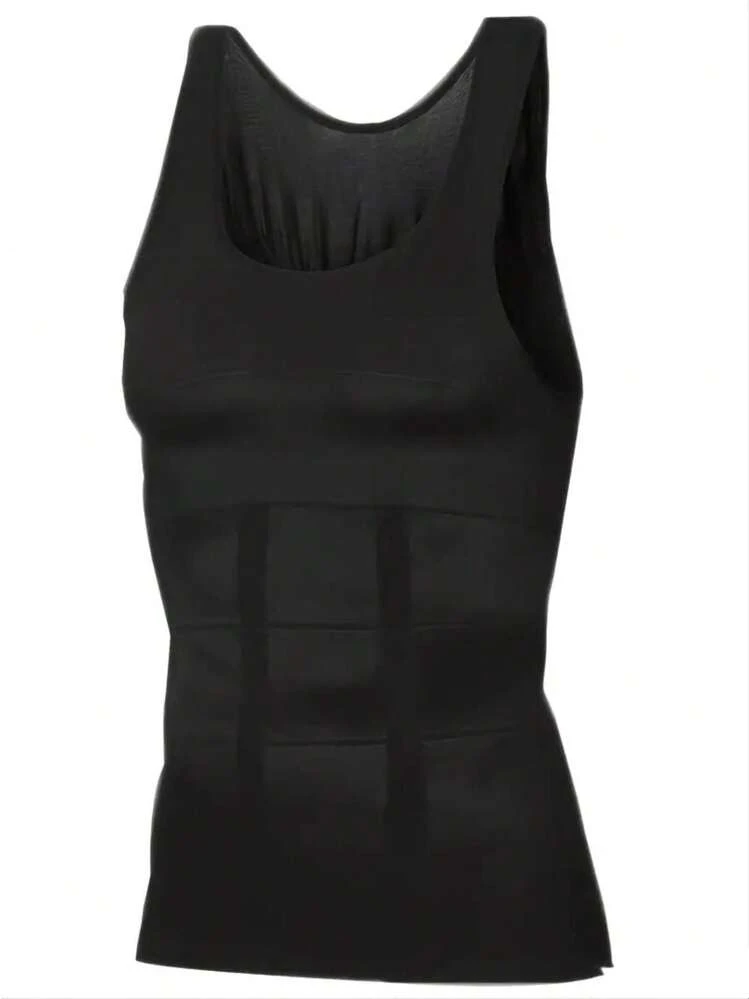 Chaleco Moldeador Para Cuerpo De Hombre Con Diseño Compresor Y Transpirable, Sujetador De Pecho Y Abdomen Para Ejercicio De Fitness - Negro - Añade 4