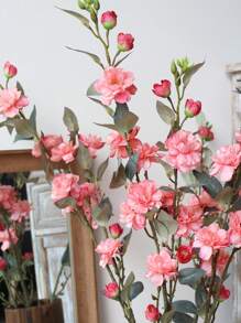 1/2 件塑料丝布人造山茶花单枝，7 种颜色，优雅长茎山茶花，适用于婚礼、派对、家居装饰、节日，人造花 90 厘米 - 玫紅色 - 查看 6