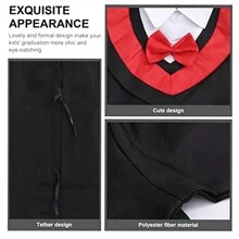 Niños Graduación Gorro Y Toga, Traje De Graduado Con Borla Y Certificado Para Preescolar Y Kindergarten, Vestirse Para La Edad De 3 4 5 6 7 Años - Negro - Ver 4