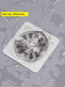 Drain Filter Sticker Disposable Hair Catcher Floor Drain Net For Bathroom And Kitchen, Prevents Hair Clogs - Grey - View 5
