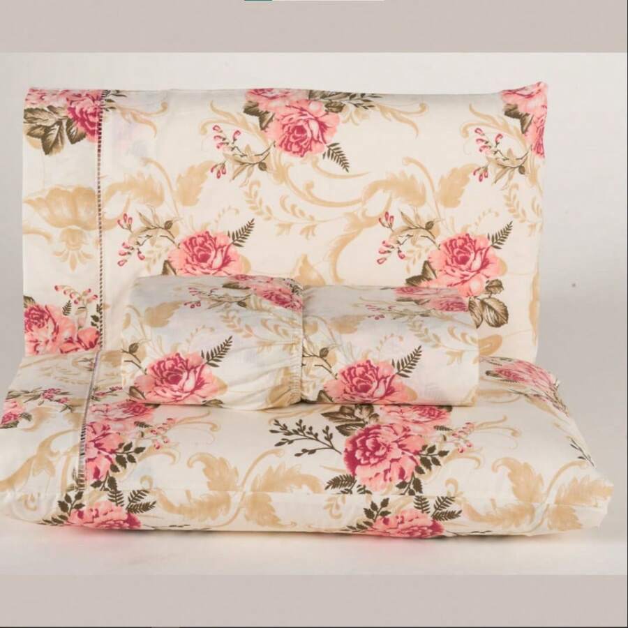 Sheet Sets With Pillowcases - Paja floral rosa - Ver 1