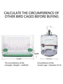 Birdcage Bird Seeds Guard - Mesh Net Cover, Anti-Flipping & Debris & Splashing Design For Parakeet - Multicolor - View 2
