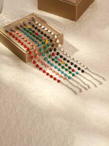 1 Miếng Nhiều màu Kết cườm Thép không gỉ Vòng tay Đối với phụ nữ , Đúng mốt Cho mùa hè Các bữa tiệc - vòng tay đính cườm - Xem 11