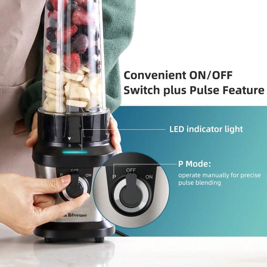 La Reveuse Blender For Shakes And Smoothies With 2 X 24 Oz Blending