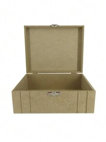 Shopping do MDF Frasqueira Baú Organizador com Fecho e Dobradiça Baixa  20X15X7,5 Cm MDF - Bege - Visão 3