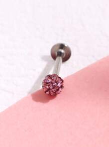 1 Pieza Atractivo Y Delicado Piercing Para Labio En Acero Inoxidable Y Diamantes De Imitación Para Mujeres - A - Ver 2