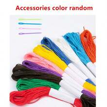 Wooden Threading Sewing Game For Kids, Montessori Learning Toys That Create 100 Different Shapes - Blue - View 7