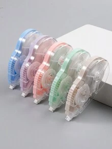 5pcs Large Capacity Smooth Correction Tapes, Moirandy Color, Simple And Silent Multifunctional Push-Pull Correction Magnetic Tape, Student's Portable Flat Adhesive Tape - Morandi Color - View 2