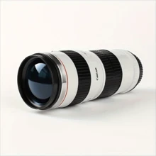 1只相機鏡頭設計咖啡杯,大型不銹鋼咖啡杯,真空保溫水杯,便攜旅行飲具,禮品 - 白色 - 查看 1