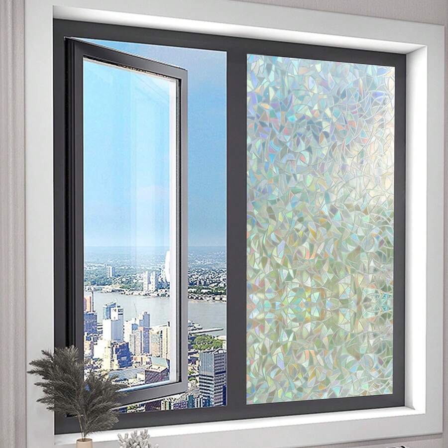 Privacy Frosted Window Film Glass Film Self Adhesive Glass Film Decorative Film For Home Kitchen Bedroom And Bathroom - Colorful Crescent Moon - View 1