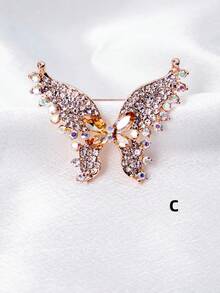 1 Miếng Đáng yêu Thiết kế con bướm Trâm cài Với Nhân tạo Trang trí pha lê Và Lủng lẳng Chi tiết , Thích hợp Đối với phụ nữ Mặc hàng ngày , Buổi tiệc , Qủa tặng , Ủng hộ đám cưới - Nhiều màu - Xem 17