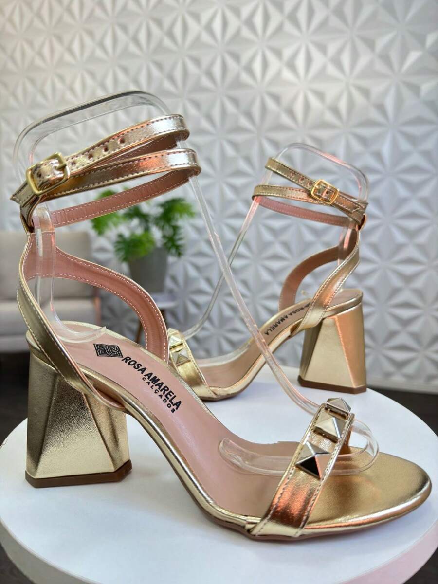 Women Heeled Sandals - 金色 - 查看 1