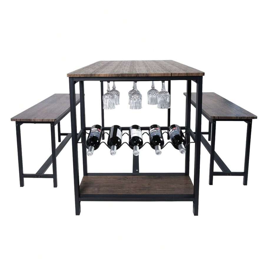 DC DICLASSE 3 PCS Dining Table Set For 4 Person Table Chair Bench Space