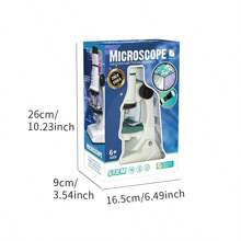 Microscopio De Ciencia Portátil Para Niños Para Observar Bacterias, Herramienta Profesional De Juguete Para Estudiantes De Escuela Intermedia Y Primaria - Microscopio científico SD661 negro - Ver 3