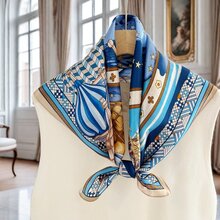 100% Tơ dâu tằm , Sang trọng In Khăn quàng cổ , Thanh lịch Giản dị Linh hoạt Mềm mại Trơn tru Kem chống nắng Quấn đầu , Phụ kiện túi , Băng đô cài tóc - 100% lụa dâu tằm in khinh khí cầu nghệ thuật sang trọng sang trọng - Xem 3