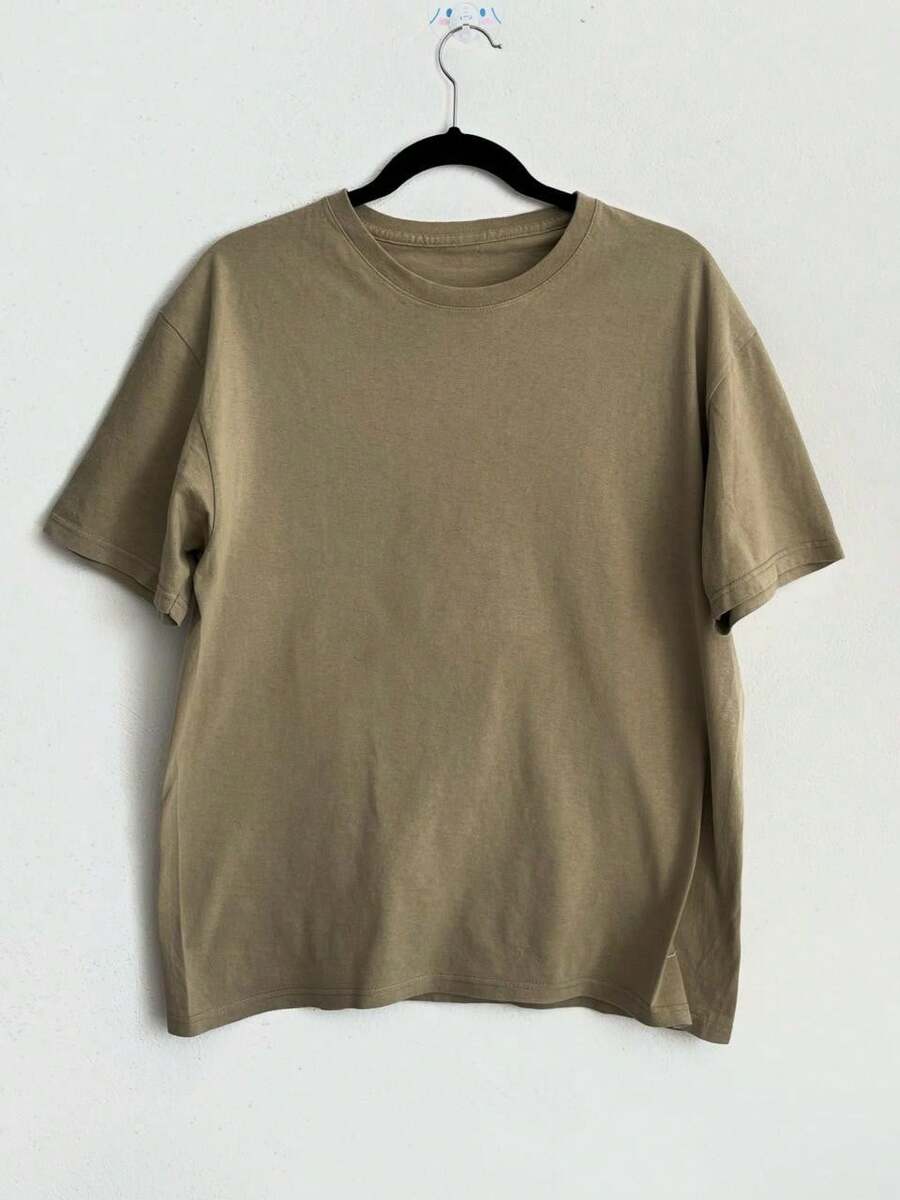 Playera básica de algodón tipo oversized - Camel - Ver 1
