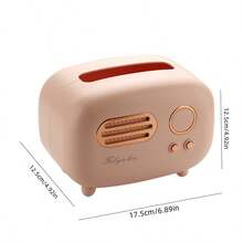 1個復古收音機造型桌面面紙盒,適用於客廳、浴室、車內