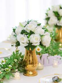 1PC Wedding Table Center Decoration Fake Flower Ball Arrangement Bouquet,15 Heads Roses Flower Aisle Flower ,Centerpiece Flower Rack For Parties Valentine's Day Home Decor - Multicolor - View 7