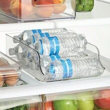 Wide Plastic Kitchen Water Bottle Storage Organizer Tray Rack - Holder And Dispenser For Refrigerators, Freezers, Cabinets, Pantry, Garage - Clear - View 3