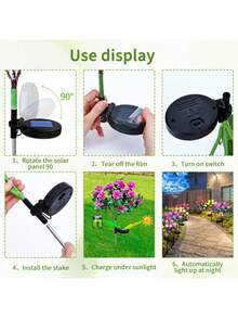 1pc Solar Garden Light, Llawn Light, Solar Flower Light, 42LED Color Light, Waterproof Outdoor Decoration(Christmas Decorations) - Purple - View 6