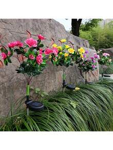 1pc Solar Garden Light, Llawn Light, Solar Flower Light, 42LED Color Light, Waterproof Outdoor Decoration(Christmas Decorations) - Purple - View 8