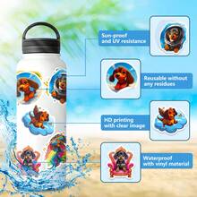 50張可愛的腊腸犬動物貼紙,適用於筆記型電腦,水瓶,行李箱,頭盔,滑板車,文具,摩托車,青少年用品,課室裝飾藝術用品 - 青檸色 - 查看 5