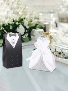 100 Piezas/paquete Cajas Para Detalles De Bodas (50 Piezas Para Novia Y 50 Piezas Para Novio) - Multicolor - Ver 4