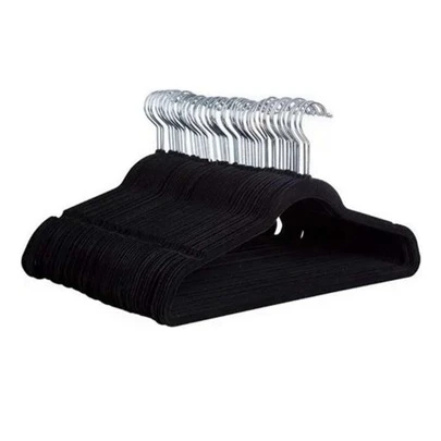 Kit 50 Cabides De Veludo Slim Antideslizante Ultrafinos